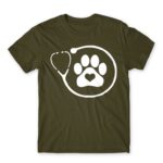 Veterinary paw love Army Men's T-shirt for Veterinary, Work