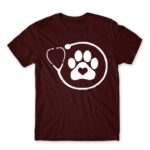 Veterinary paw love Burgundy Men's Tee for Veterinary, Work