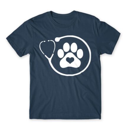 Veterinary paw love Denim Men's T-shirt for Veterinary, Work