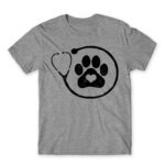 Veterinary paw love Grey Melange Men's Tee for Veterinary, Work