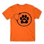 Veterinary paw love Orange Men's T-shirt for Veterinary, Work