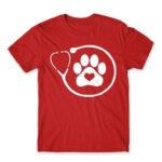 Veterinary paw love Red Men's Tee for Veterinary, Work