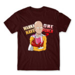 Wanna have One Punch? Burgundy Men's Tee for Anime, One Punch Man