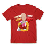 Wanna have One Punch? Red Men's Tee for Anime, One Punch Man