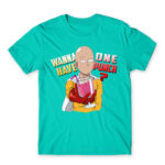 Wanna have One Punch? Turquoise Men's Tee for Anime, One Punch Man
