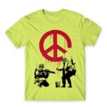 War Graffiti Apple Green Men's Tee for Soldier, Work