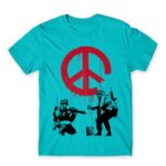 War Graffiti Atoll Blue Men's Tee for Soldier, Work