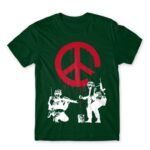 War Graffiti Bottle Green Men's T-shirt for Soldier, Work