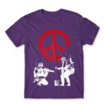 War Graffiti Dark Purple Men's Tee for Soldier, Work
