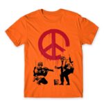 War Graffiti Orange Men's T-shirt for Soldier, Work