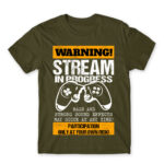 Warning, Stream in progress Army Men's T-shirt for Streamer, Work