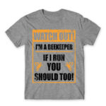 Watch out! – beekeeper Grey Melange Men's Tee for Beekeeper, Work