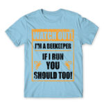 Watch out! – beekeeper Sky Blue Men's T-shirt for Beekeeper, Work