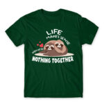 We are taking a nap together Bottle Green Men's T-shirt for Funny, Laziness