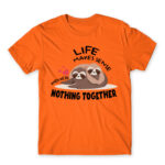 We are taking a nap together Orange Men's Tee for Funny, Laziness