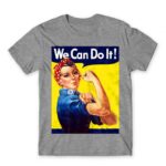 We Can Do It Grey Melange Men's T-shirt for Soldier, Work
