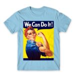 We Can Do It Sky Blue Men's T-shirt for Soldier, Work