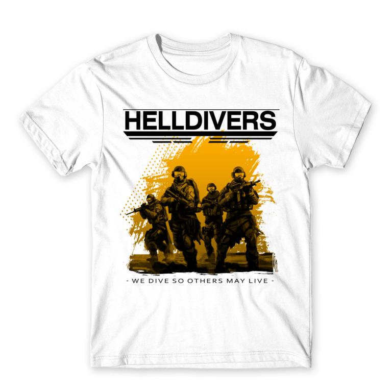 We dive – HELLDIVERS White Men's T-shirt We dive – HELLDIVERS White Men's T-shirt