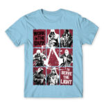 We work in the dark Sky Blue Men's T-shirt