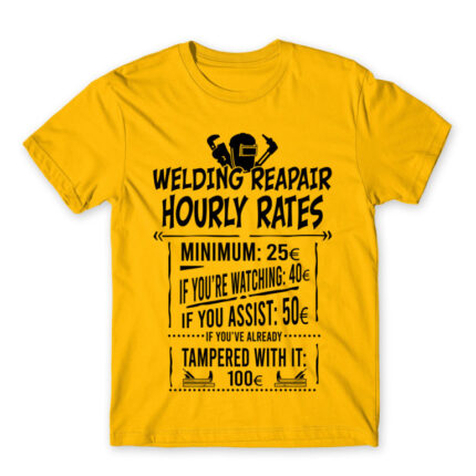 Welding hourly rates Gold Men's T-shirt for Welder, Work