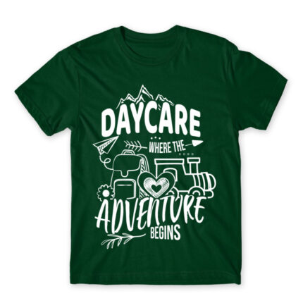 Where the adventure begins Bottle Green Men's Tee for Kindergartner, Work