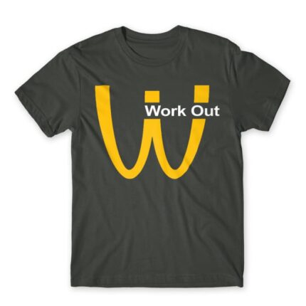 Work Out Logo Dark Grey Men's T-shirt for Brand Parody, Funny