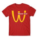 Work Out Logo Red Men's T-shirt for Brand Parody, Funny