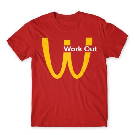 Work Out Logo Red Men's T-shirt for Brand Parody, Funny