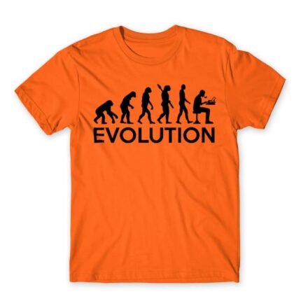 Writer evolution Orange Men's T-shirt for Work, Writer
