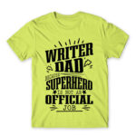 Writer Father Apple Green Men's T-shirt for Work, Writer