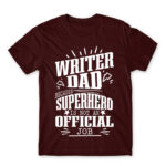 Writer Father Burgundy Men's Tee for Work, Writer