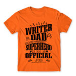 Writer Father Orange Men's T-shirt for Work, Writer