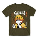 Zenitsu Agatsuma – Demon Slayer Army Men's T-shirt for Anime, Kimetsu No Yaiba