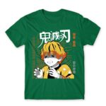 Zenitsu Agatsuma – Demon Slayer Kelly Green Men's Tee for Anime, Kimetsu No Yaiba