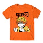 Zenitsu Agatsuma – Demon Slayer Orange Men's Tee for Anime, Kimetsu No Yaiba