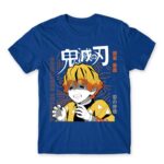 Zenitsu Agatsuma – Demon Slayer Royal Blue Men's T-shirt for Anime, Kimetsu No Yaiba