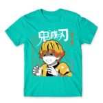 Zenitsu Agatsuma – Demon Slayer Turquoise Men's T-shirt for Anime, Kimetsu No Yaiba