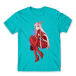 Zero Two – Darling In The Franxx Atoll Blue Men's T-shirt for Anime, Darling In The Franxx