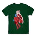 Zero Two – Darling In The Franxx Bottle Green Men's Tee for Anime, Darling In The Franxx