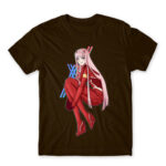 Zero Two – Darling In The Franxx Chocolate Men's T-shirt for Anime, Darling In The Franxx