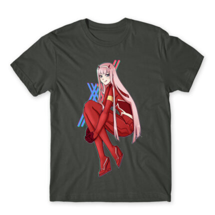 Zero Two – Darling In The Franxx Dark Grey Men's T-shirt for Anime, Darling In The Franxx