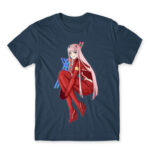 Zero Two – Darling In The Franxx Denim Men's Tee for Anime, Darling In The Franxx