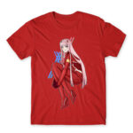Zero Two – Darling In The Franxx Red Men's T-shirt for Anime, Darling In The Franxx