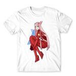 Zero Two – Darling In The Franxx White Men's T-shirt for Anime, Darling In The Franxx