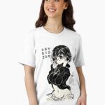 003 Cute Academia Style Lewd Anime Girl with Glasses Manga Style Unisex T-Shirt
