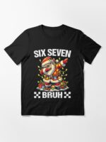 67 Meme 6 7 Christmas Dabbing Six Seven Bruh Funny Boys Kids Unisex T-Shirt - Image 3