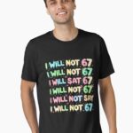 67 Write Lines Six Seven Meme Funny 6 7 Joke Unisex T-Shirt