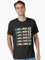 67 Write Lines Six Seven Meme Funny 6 7 Joke Unisex T-Shirt