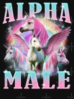 Alpha Male Unicorn Funny Meme Unisex T-Shirt - Image 7