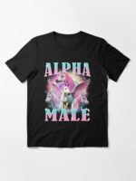 Alpha Male Unicorn Funny Meme Unisex T-Shirt - Image 3